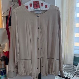 Sugarlips Cream Button-Up Top with Black Details